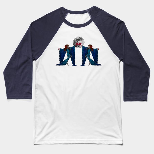 Gemini Moon Baseball T-Shirt by Dowling Art & Design